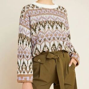 Anthropologie Fabiana Italian Wool Alpaca Blend Sweater size XL